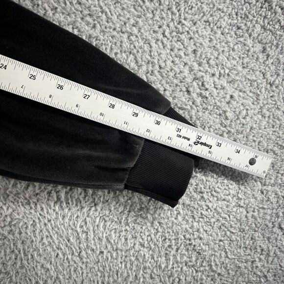 Vintage Puma Track Jacket men's Large Black Zip Suede Velour Embroidered Y2K - Picture 9 of 12